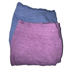 Two-Pack Womens Drawstring Lounge Shorts In Purple & Blue Size L By 32 Degrees